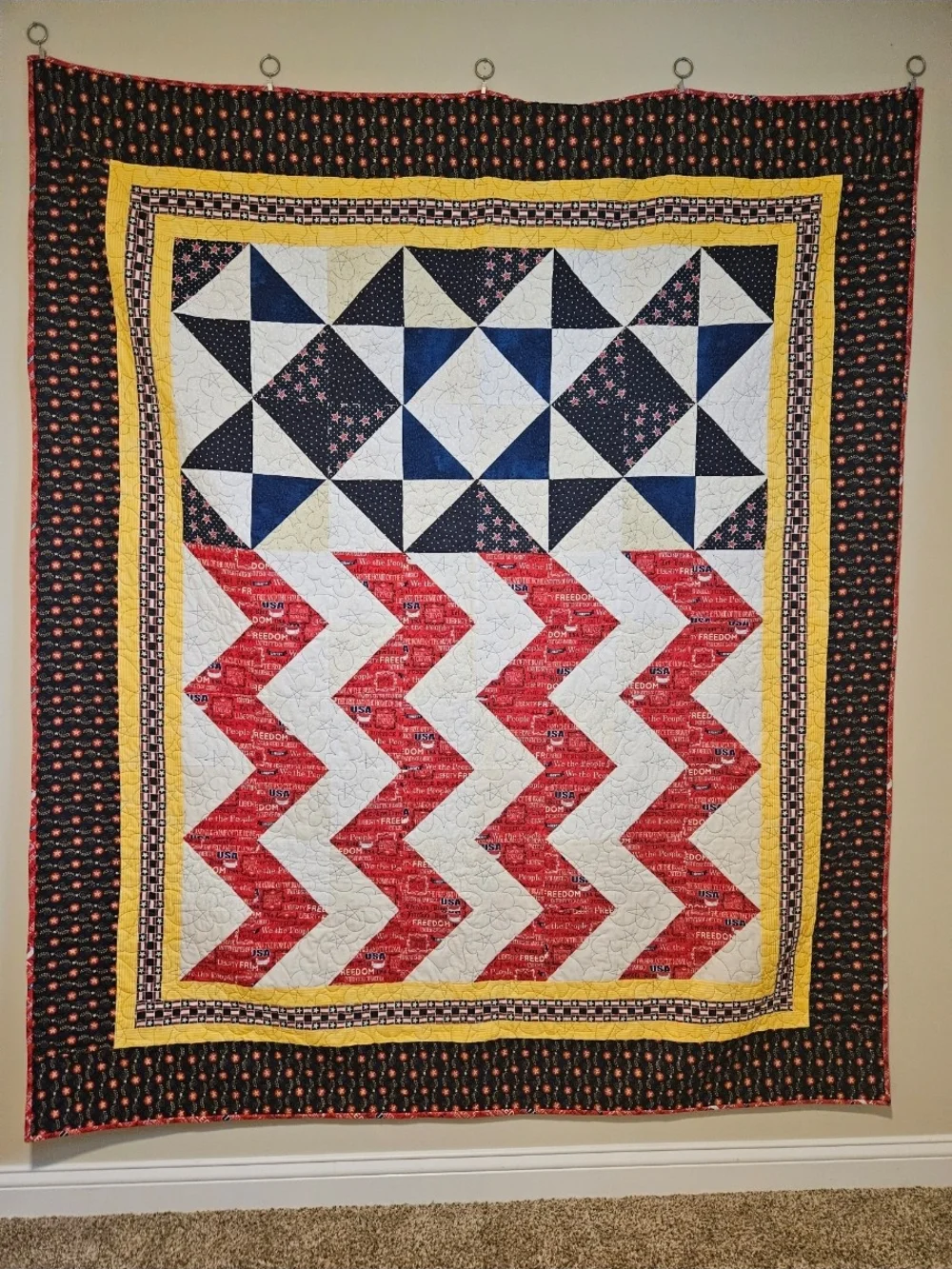 Patriotic Heartland Quilt Of VALOR in Red, White & Blue